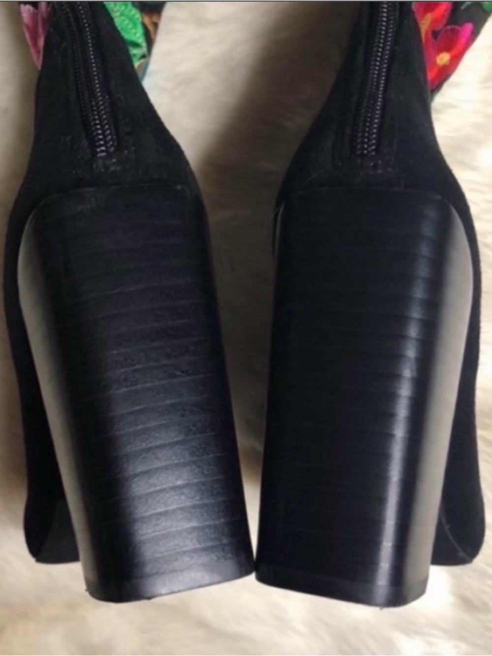 Jeffrey Campbell Floral Embroidered Black Knee-High Boots - Picture 2 of 5